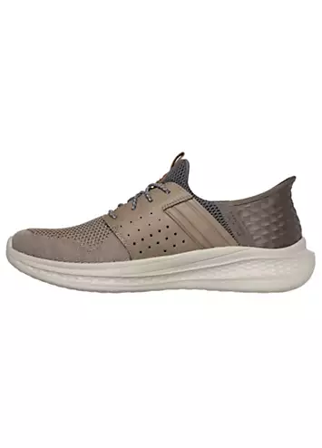 Skechers Mens Taupe Knit Slip-Ins Slade Ocon Trainers | Grattan