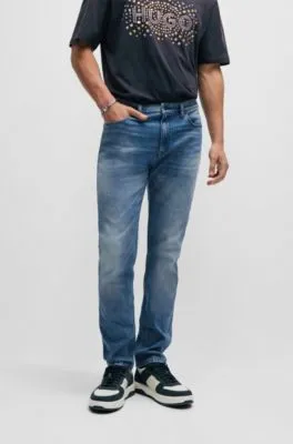 Slim-fit jeans in blue comfort-stretch denim