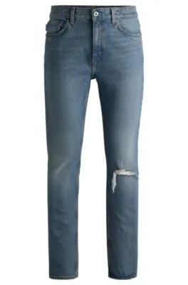 Slim-fit jeans in mid-blue comfort-stretch denim