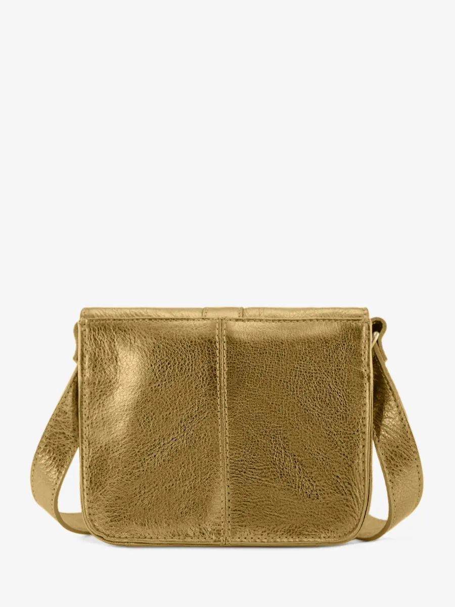 Small Gold Leather Shoulder Bag for Women - L'Essentiel Bronze | PAUL MARIUS