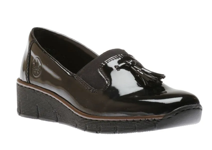 Softlack Black Patent Tassel Slip-On Loafer