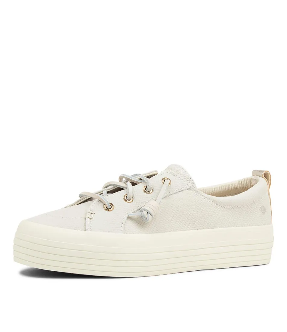 SPERRY Crest Vibe Platform S E White Leather Sneakers