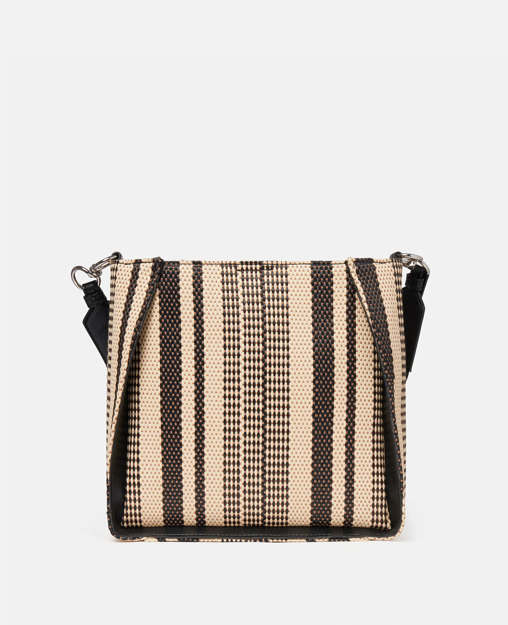 Stella Logo Striped Raffia Shoulder Bag