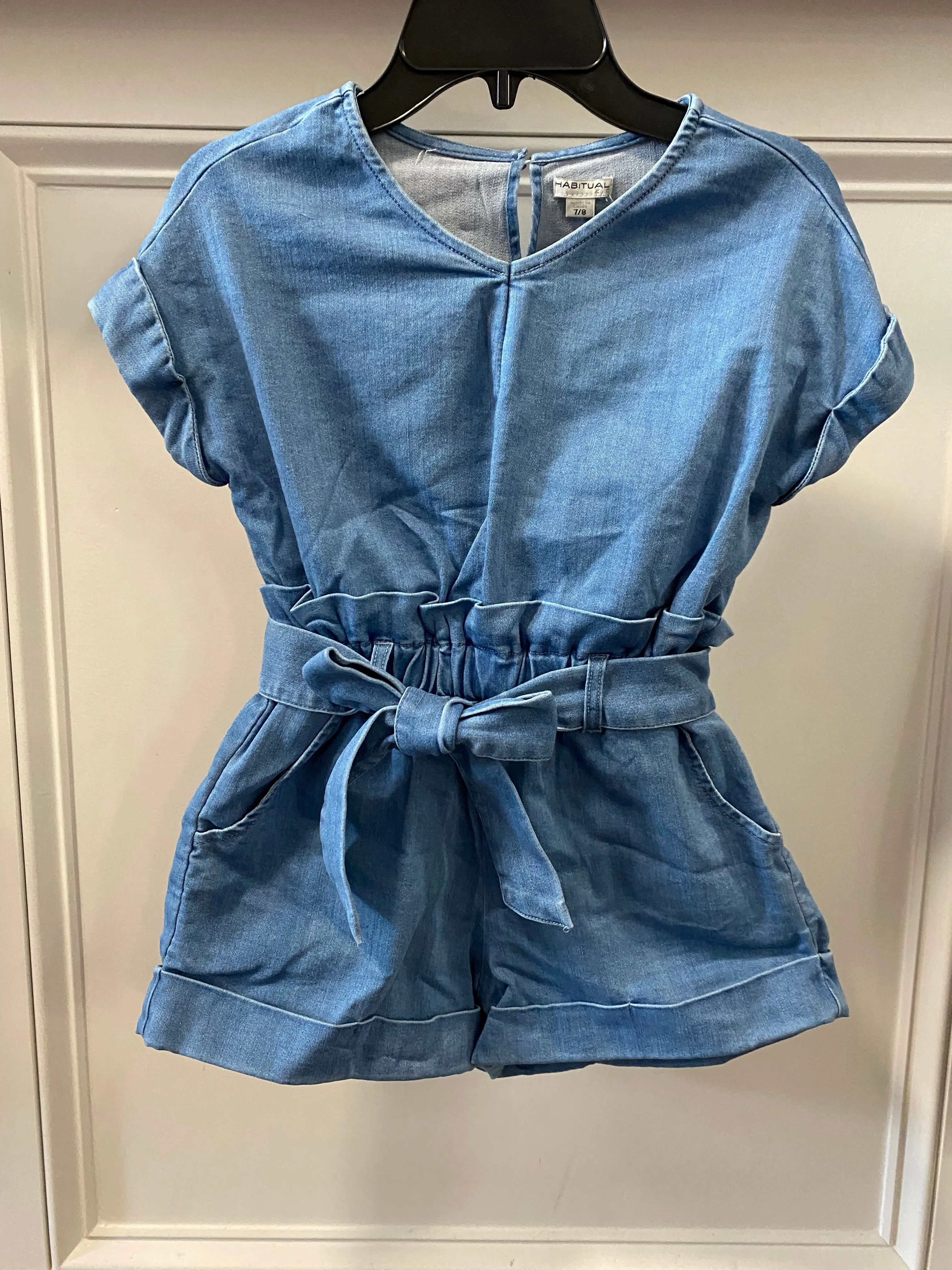 Stone Denim Paper Bag Romper