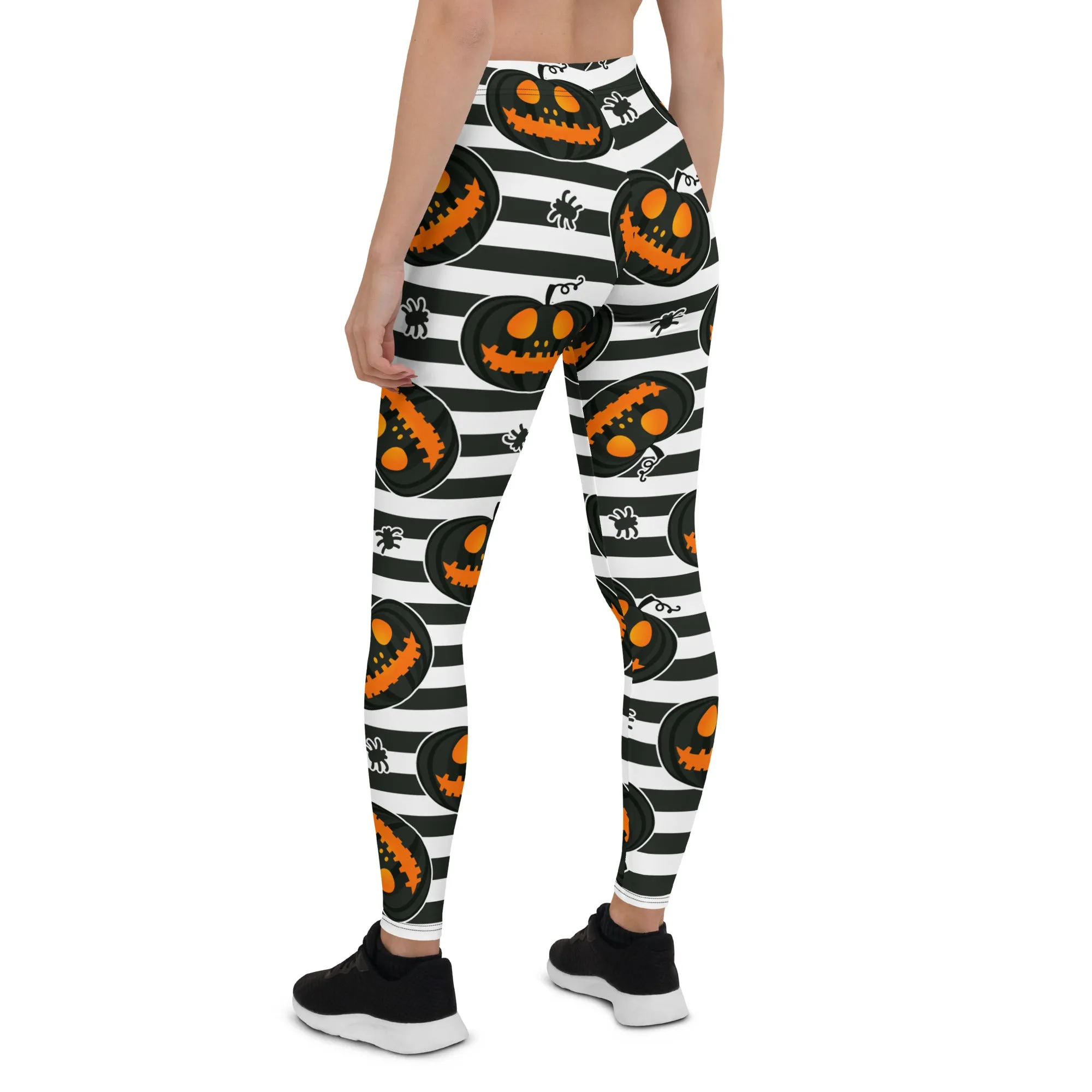 Striped Jack O'lanterns Leggings