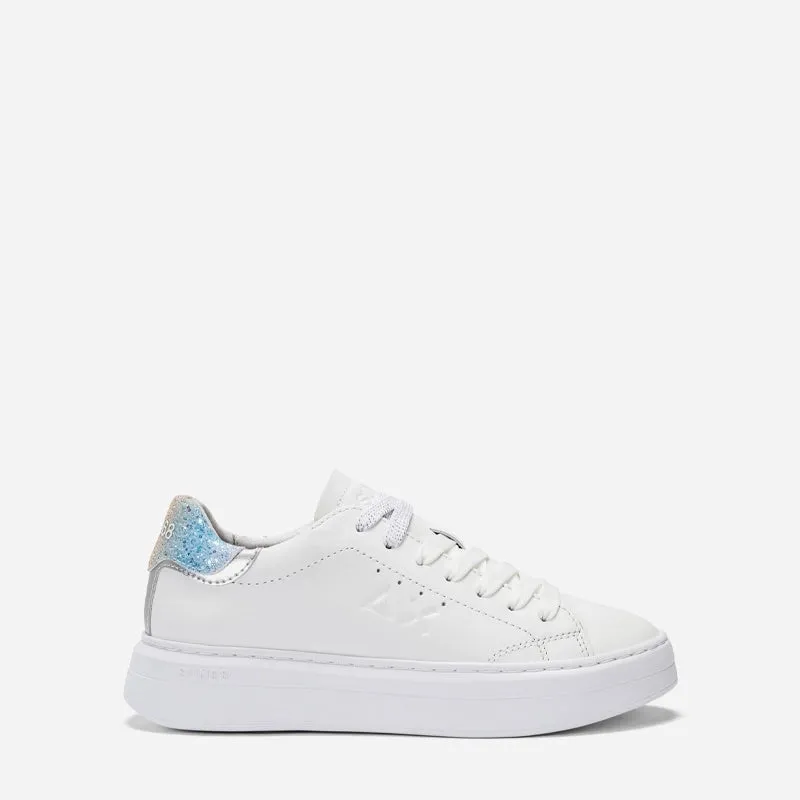 Sun68 Grace Leather Bianco Argento Sneakers