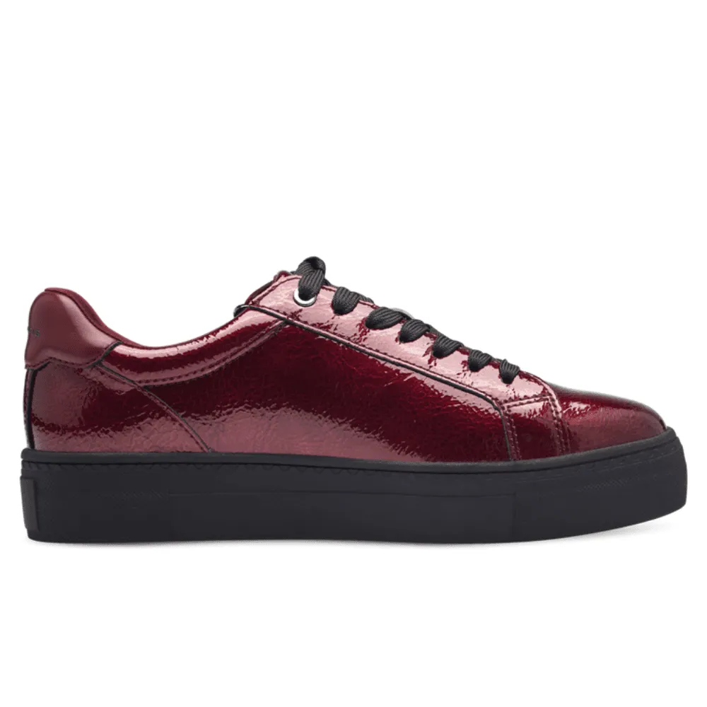 Tamaris 23313 Bordo Patent Platform Side Zip Trainers