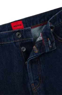 Tapered-fit jeans in dark-blue denim