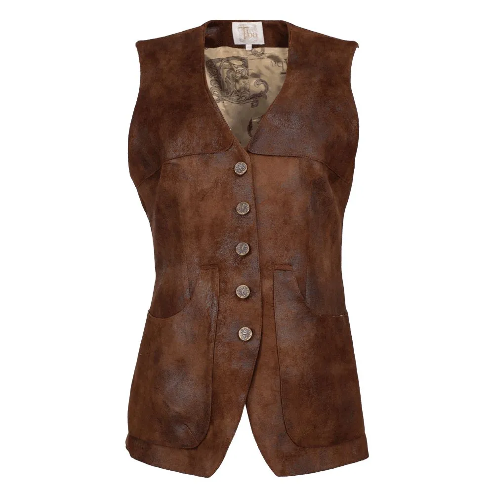 T.ba Ladies Chaleco Tiradora Faux Suede Shooting Vest