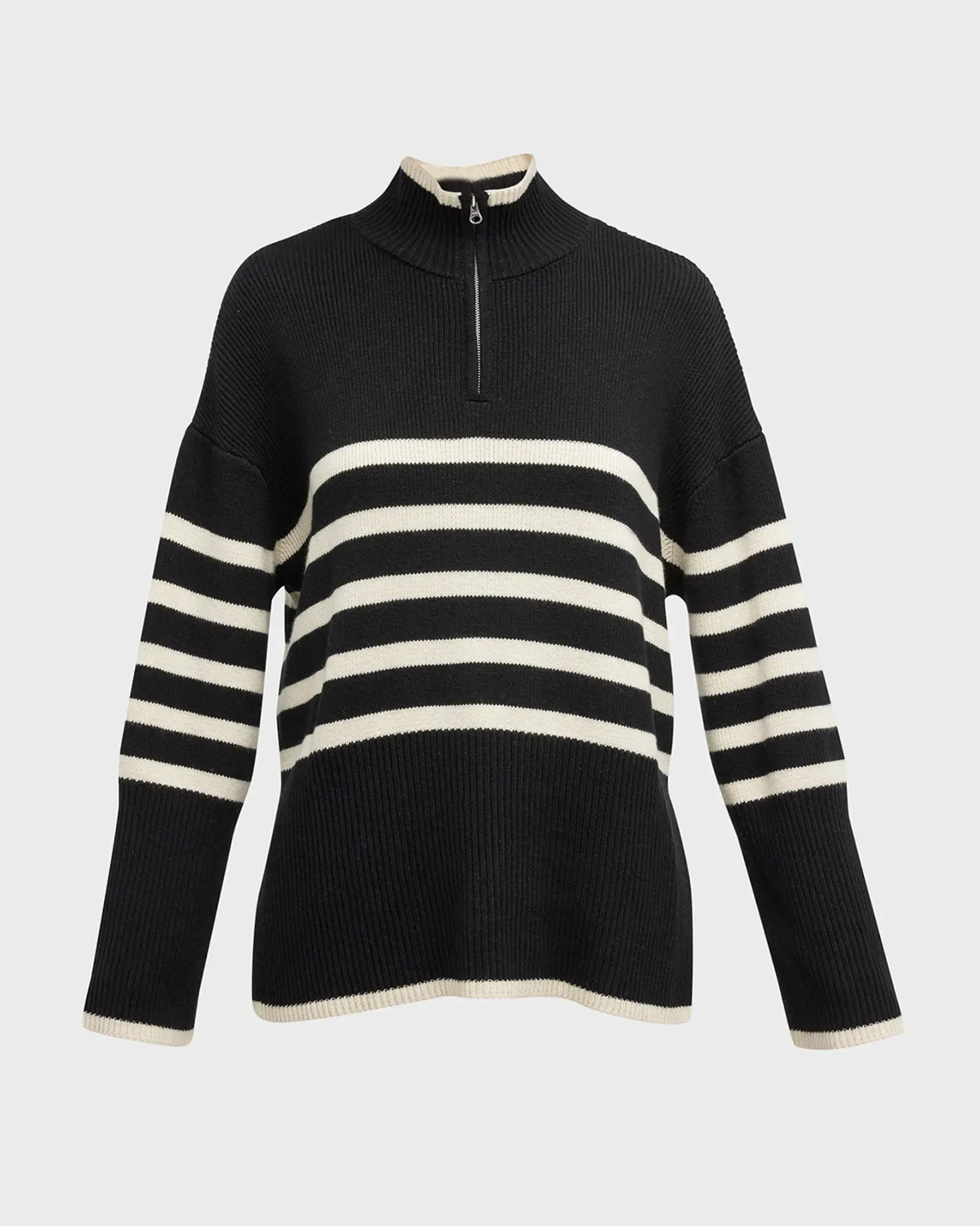 Tessa Jumper Onyx Ivory Stripe