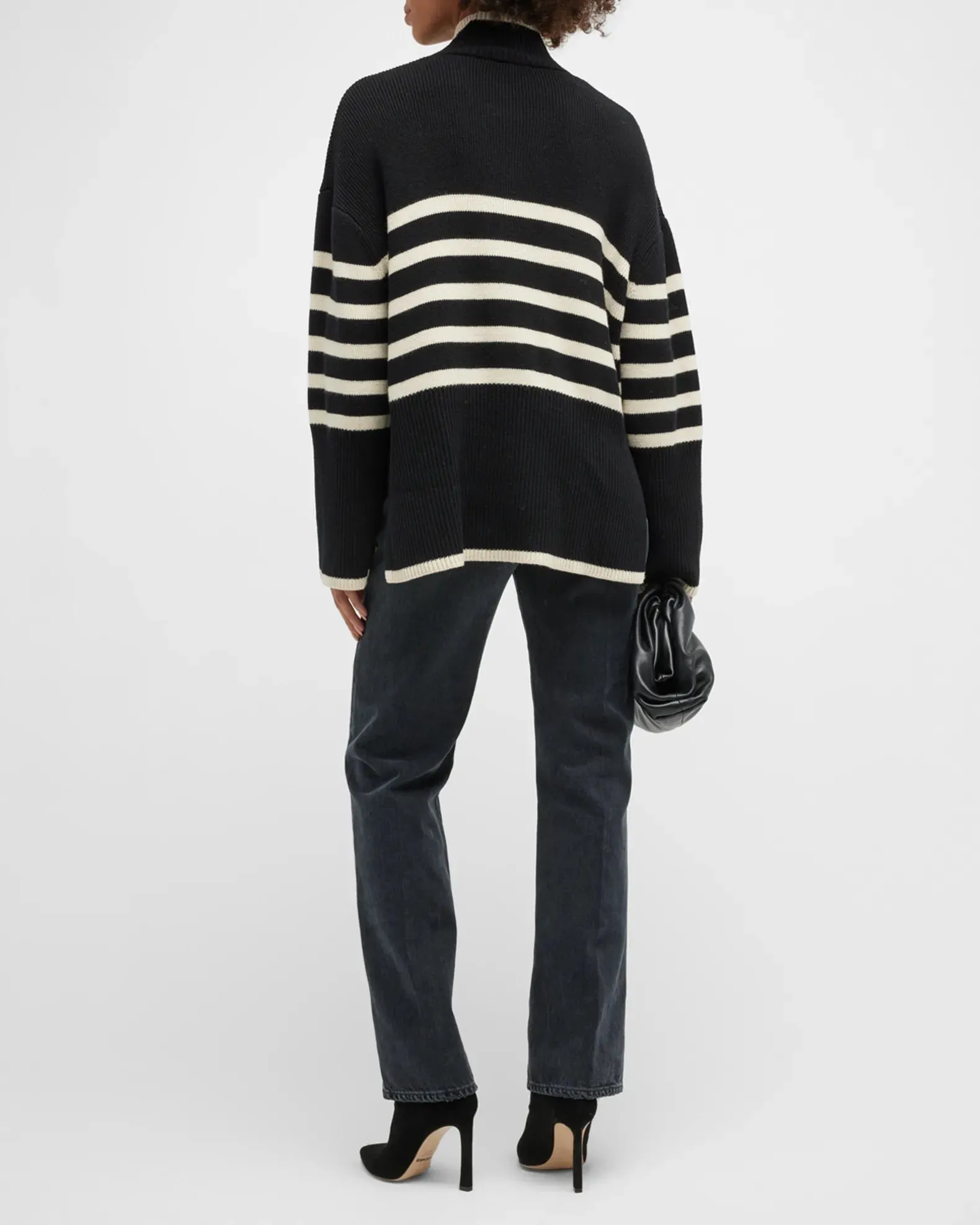 Tessa Jumper Onyx Ivory Stripe