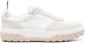 Thom Browne Letterman panelled lace-up sneakers White