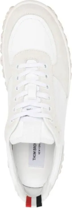 Thom Browne Letterman panelled lace-up sneakers White