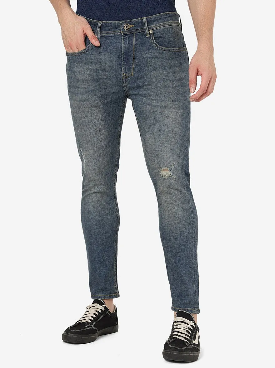 Tinted Mid Blue Solid Rider Fit Jeans | JadeBlue