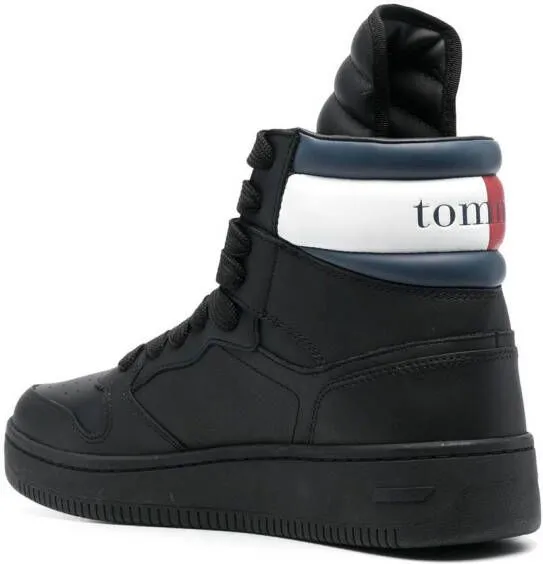 Tommy Jeans high-top lace-up sneakers Black