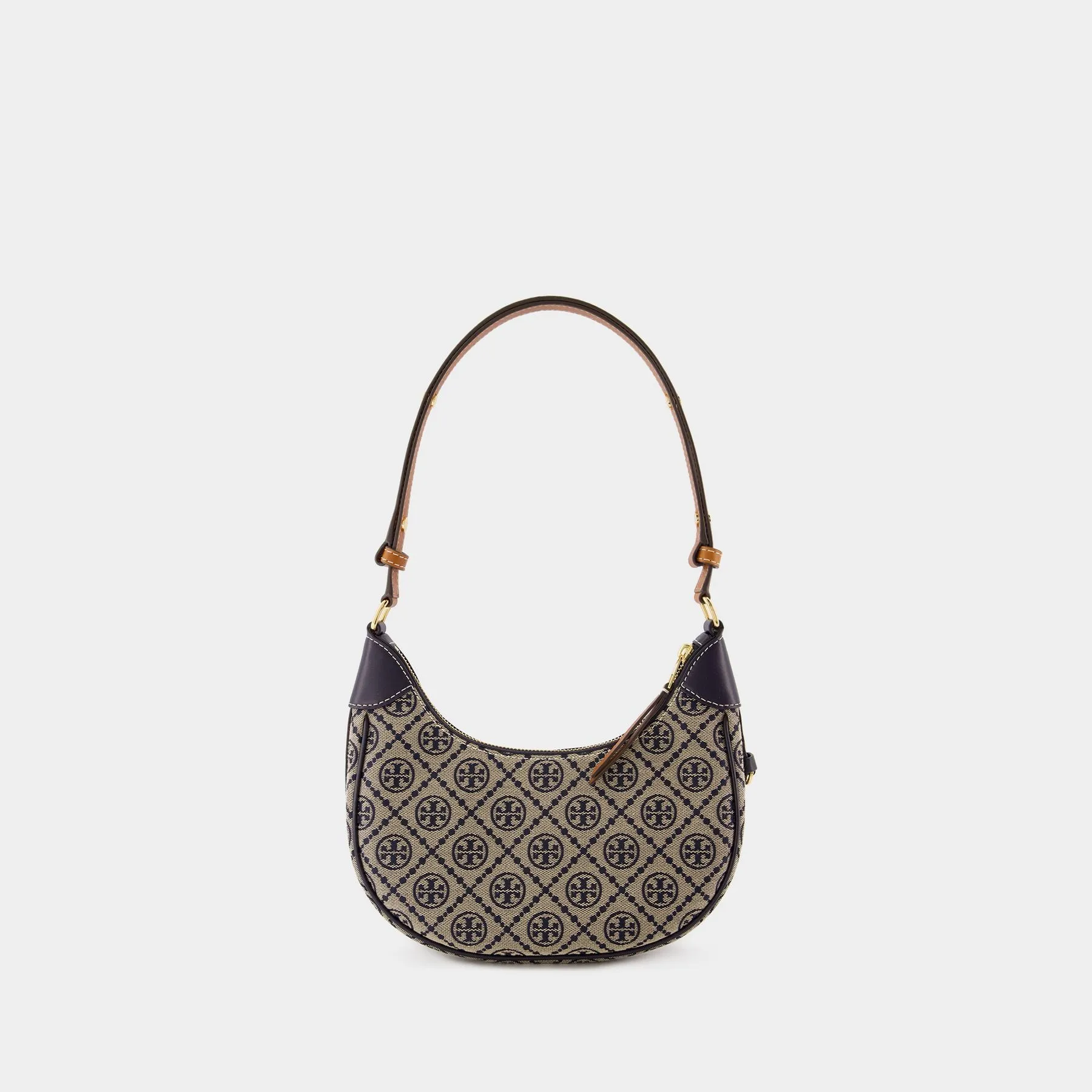 Tory Burch  T Monogram Crescent Bag - Tory Burch - Leather - Blue