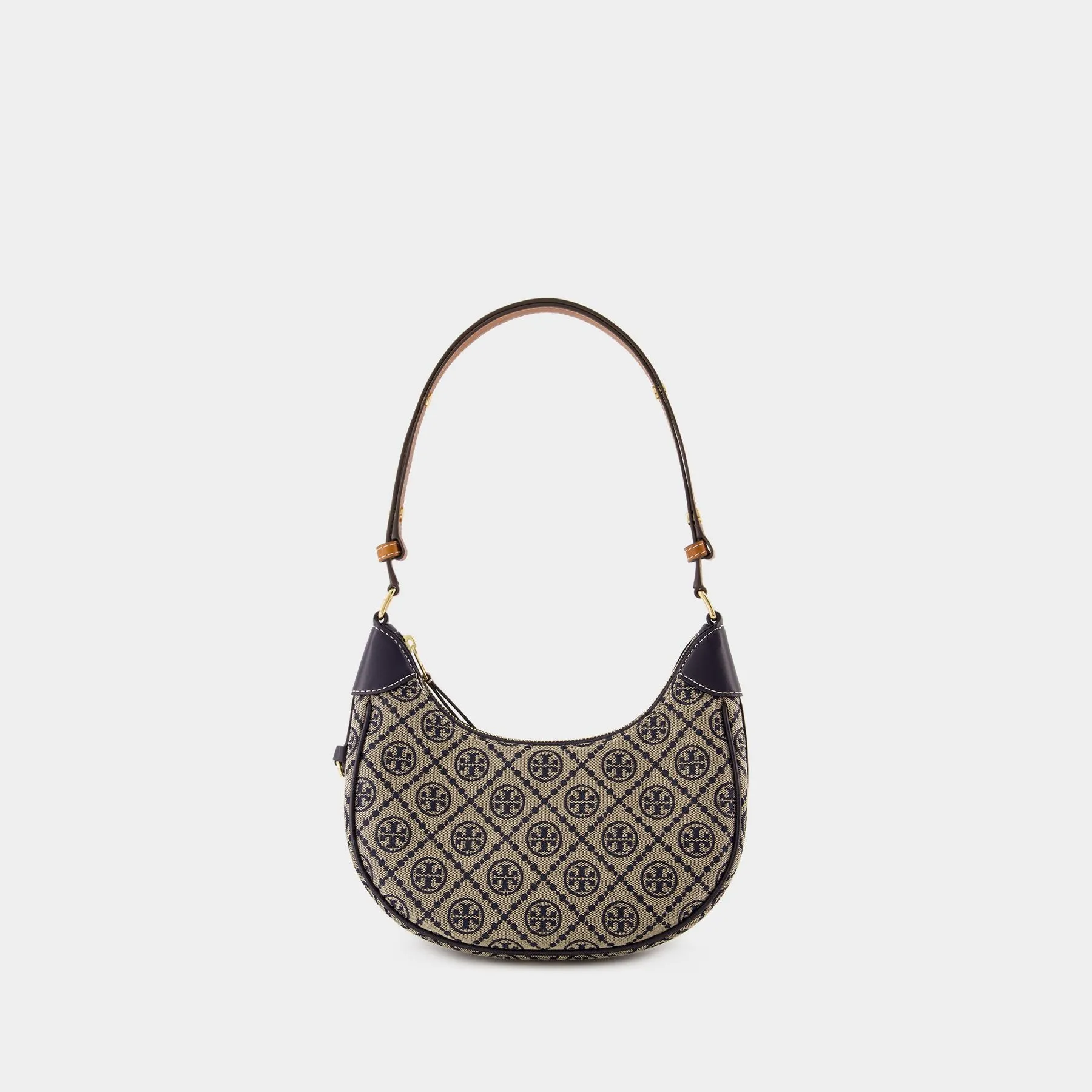 Tory Burch  T Monogram Crescent Bag - Tory Burch - Leather - Blue