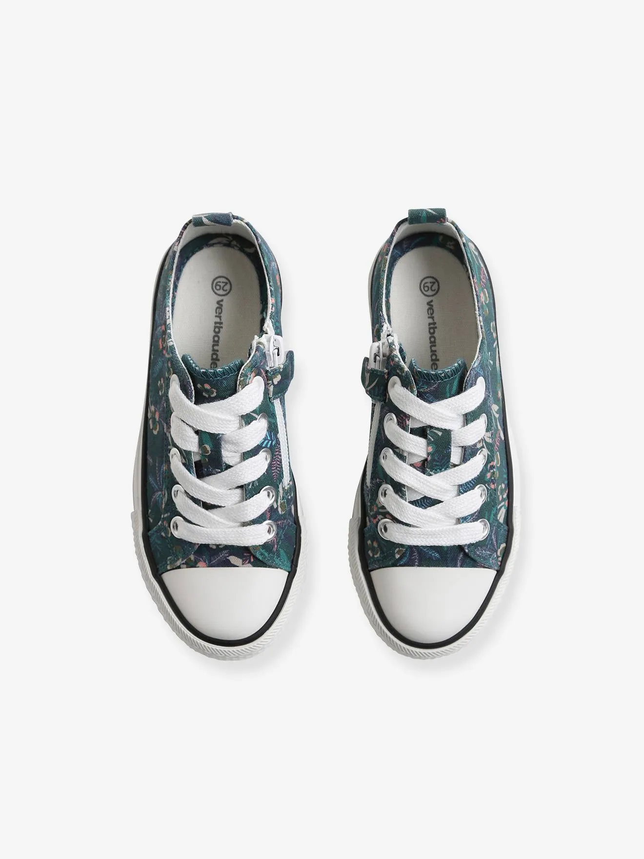 Trainers in Fancy Fabric, for Girls - green dark all over printed