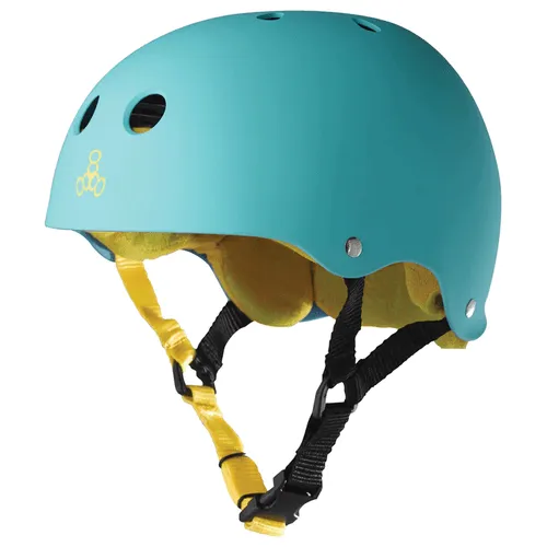 Triple 8 Skateboard Helmet Sweatsaver Baja Teal Rubber Size M