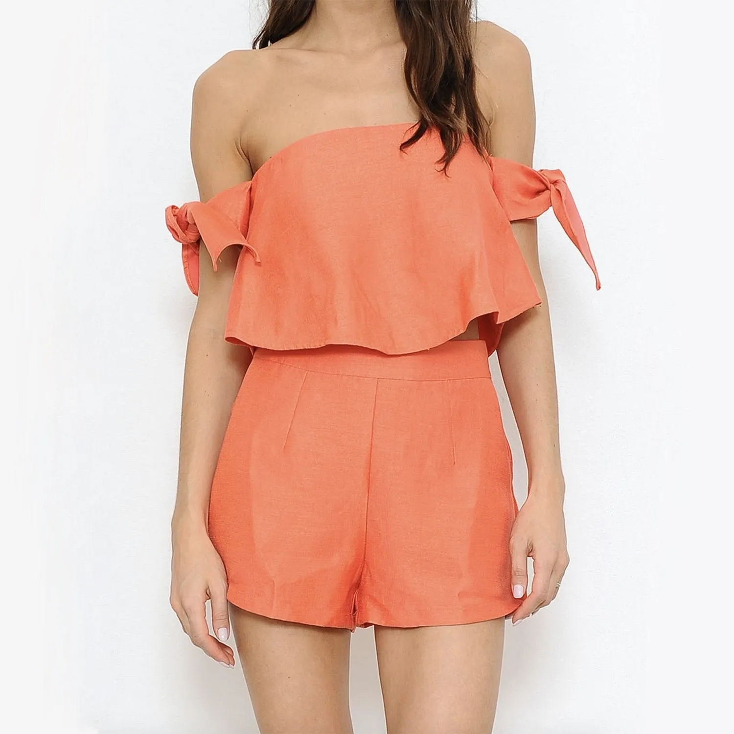 Two Piece Romper Set in Honey Suckle