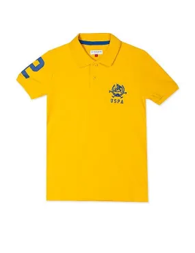 U.S. Polo Assn. Kids Boys Mustard Short Sleeve Solid Polo Shirt