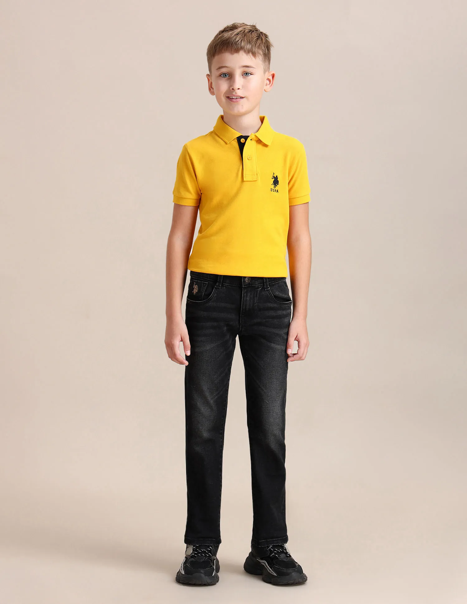 U.S. Polo Assn. Kids Slim Fit Stone Washed Jeans