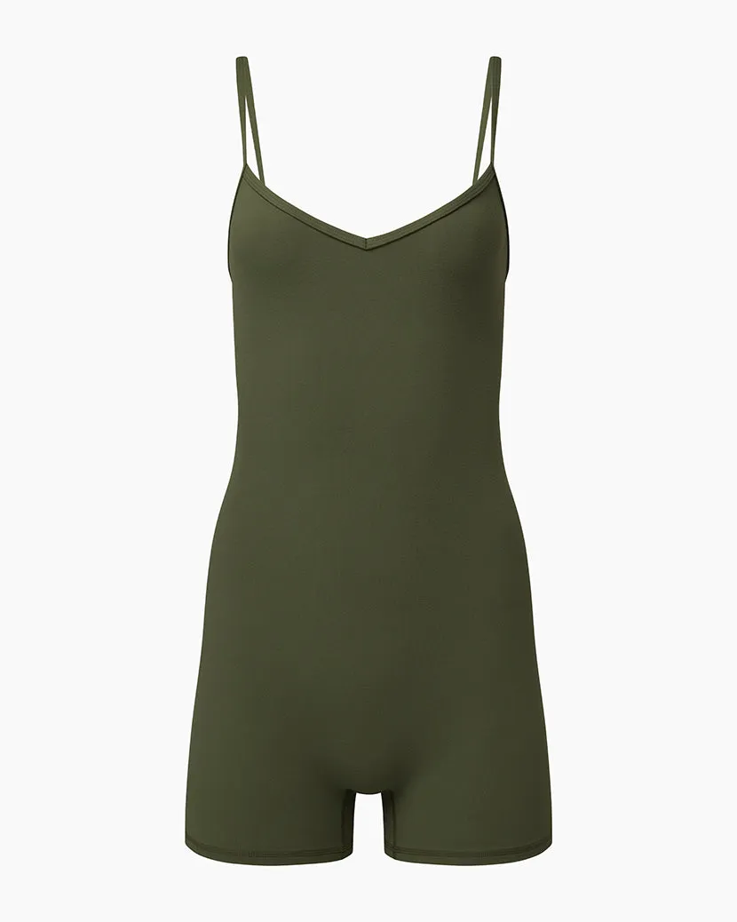 V-neck Romper | Army Green