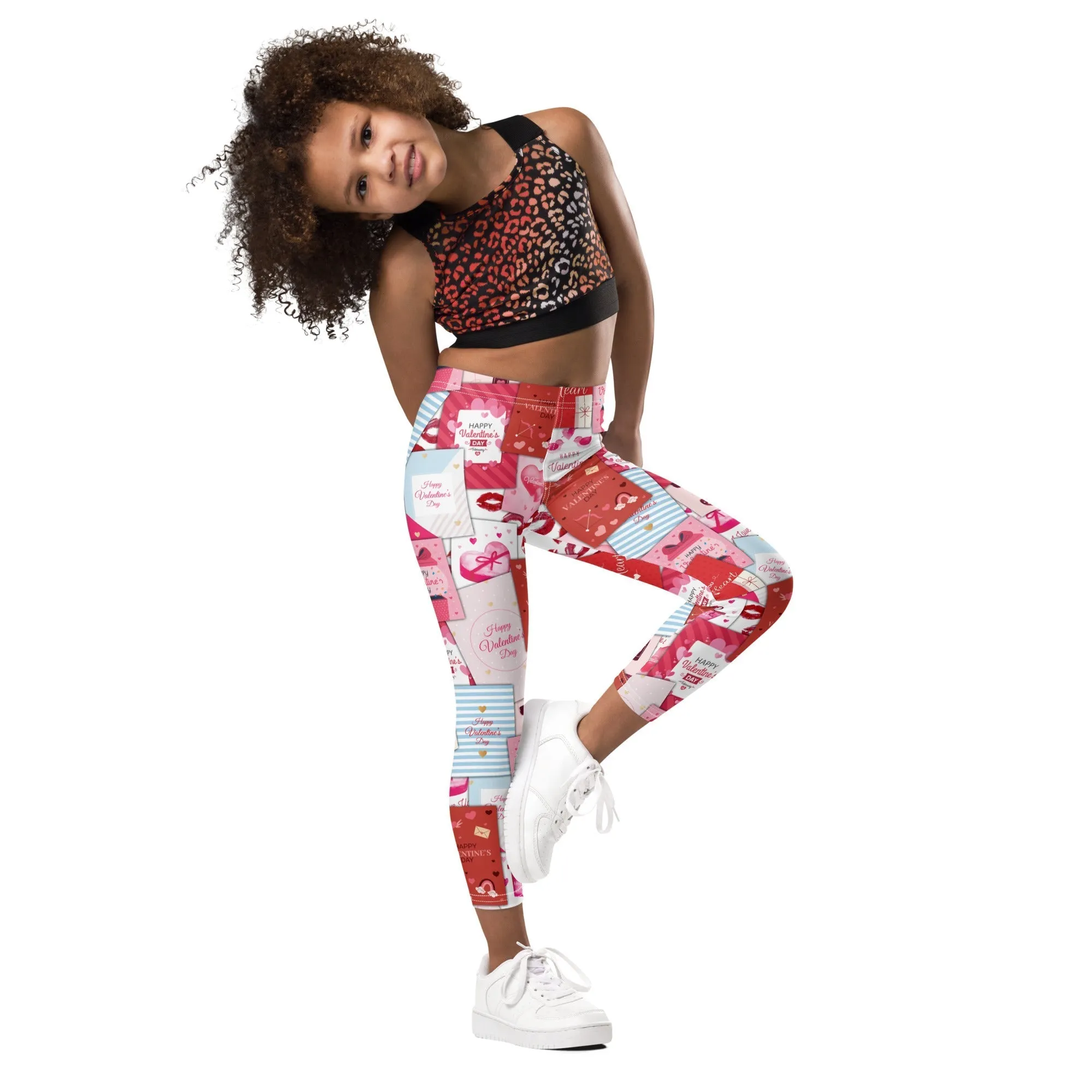 Valentine's Day Cards Kid's Leggings