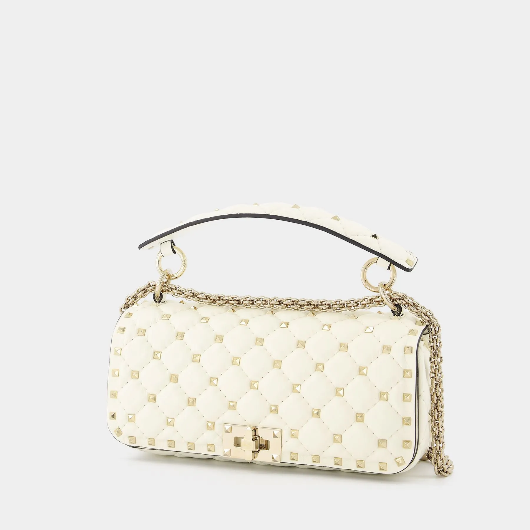 Valentino Garavani  Shoulder Bag | Rockstud Spike | Vitello Nux/Platinum Studs