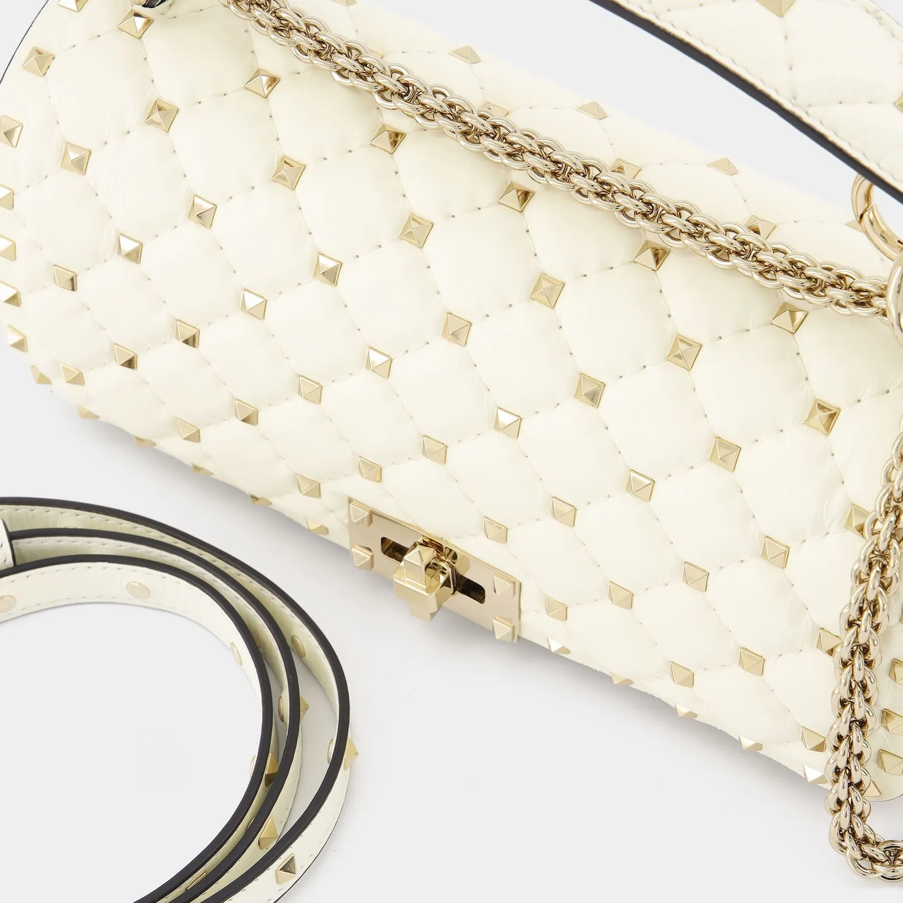 Valentino Garavani  Shoulder Bag | Rockstud Spike | Vitello Nux/Platinum Studs