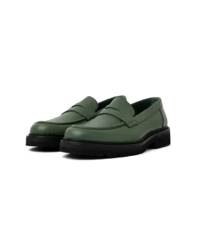 Vinny's Richee Penny Loafer Green Leather