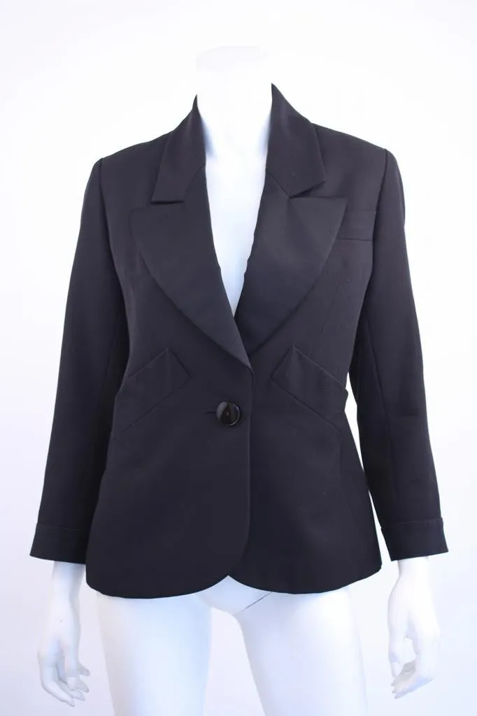 Vintage YVES SAINT LAURENT Navy & Black Le Smoking Jacket