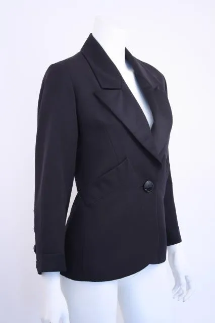 Vintage YVES SAINT LAURENT Navy & Black Le Smoking Jacket