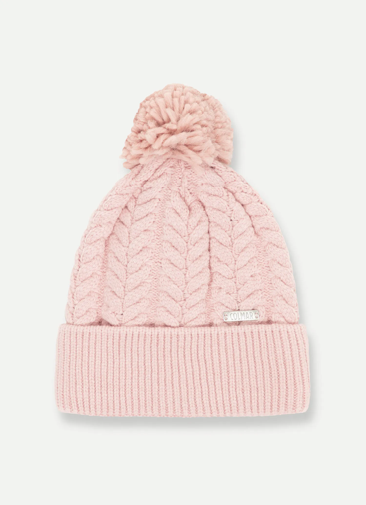 Viscose blend hat with pompom-