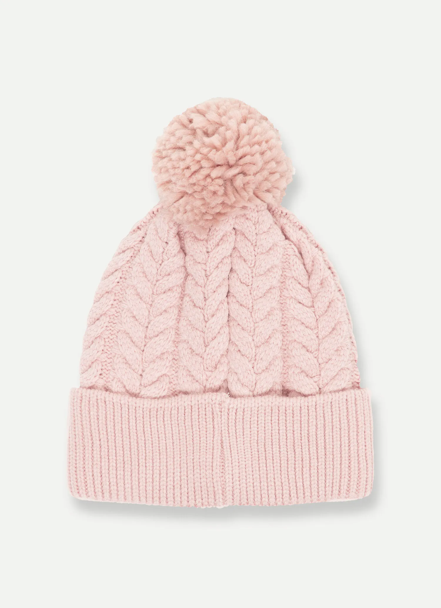 Viscose blend hat with pompom-