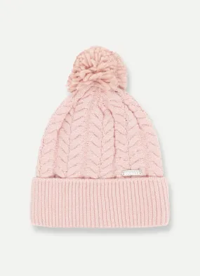 Viscose blend hat with pompom-