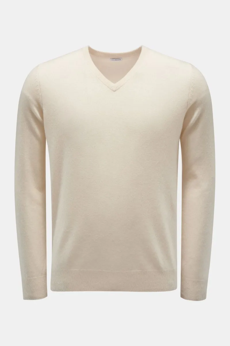 VON BRAUN cashmere V-neck jumper cream