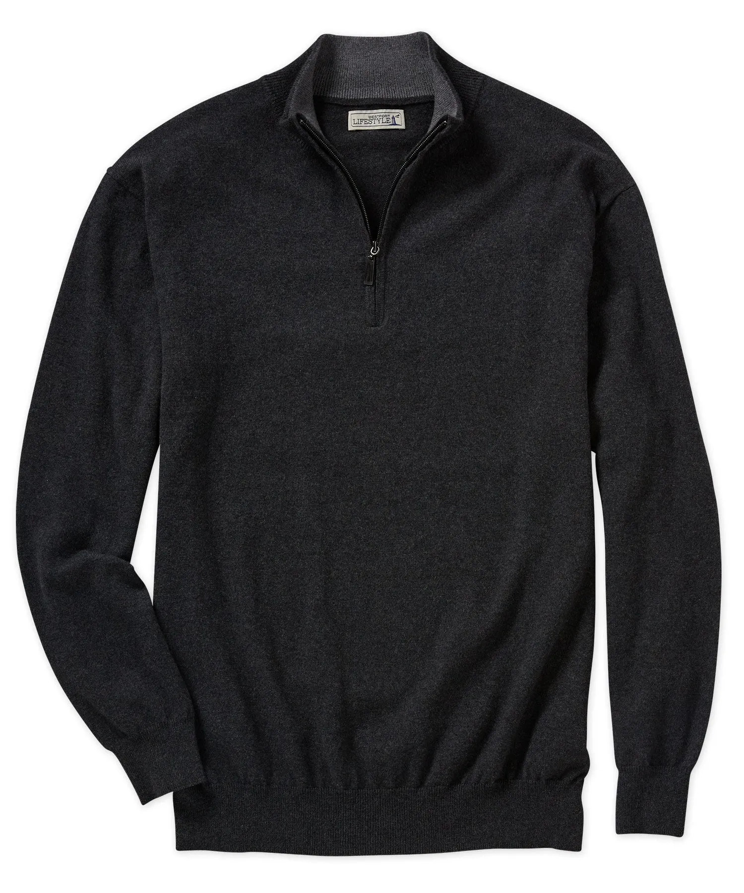 Westport Lifestyle Cotton-Cashmere Quarter-Zip Pullover