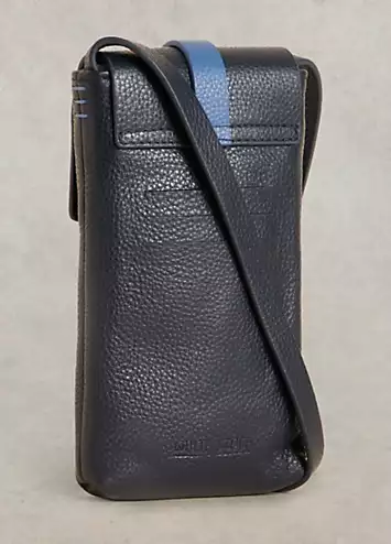 White Stuff Blue Clara Buckle Leather Phone Bag | Grattan