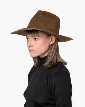 Wide Brim Pinch Hat in Bronze