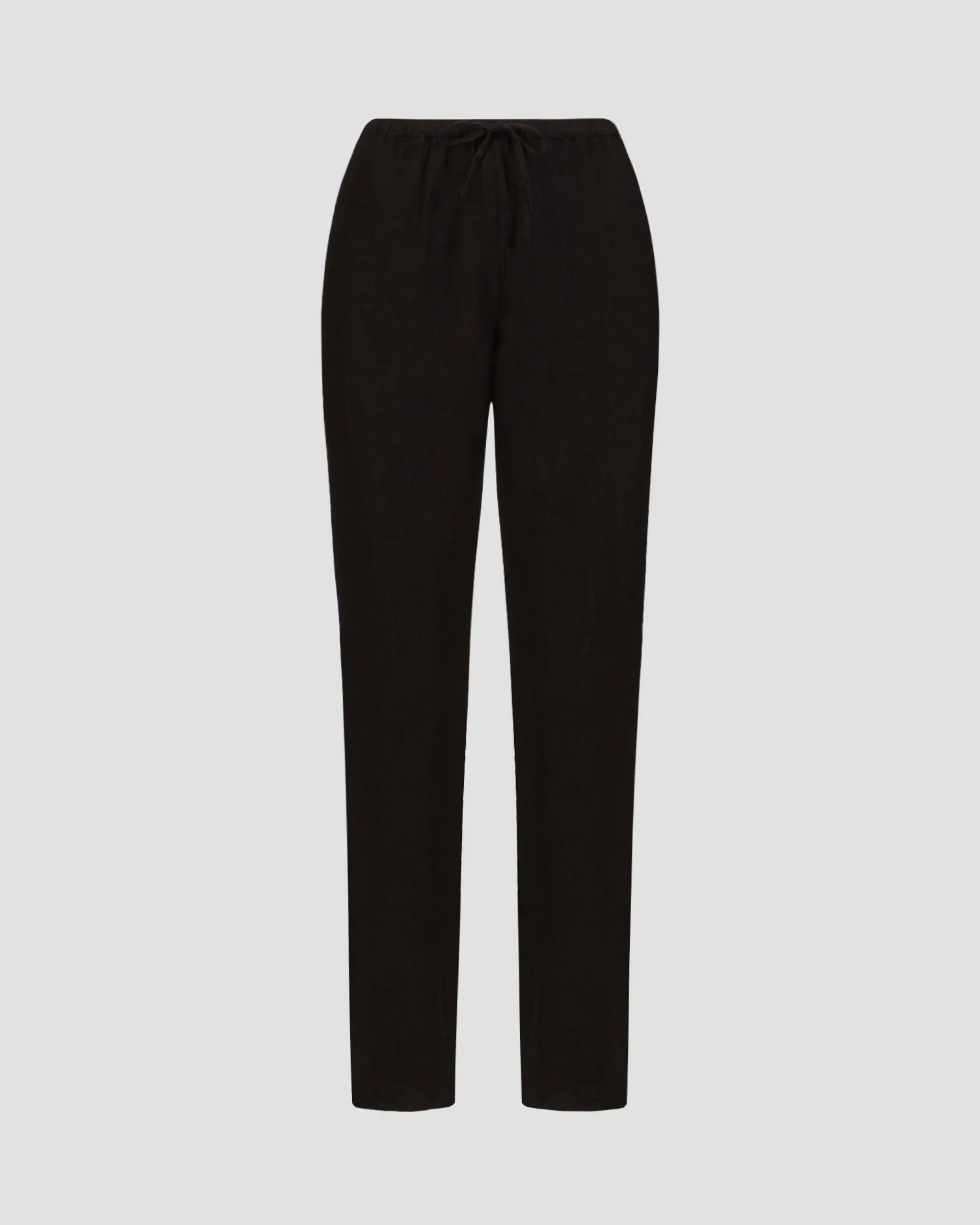 Women's black linen trousers Deha D02457-10009