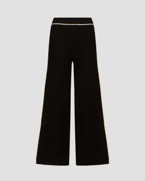 Women's black wool knit trousers Deha d93236-10009