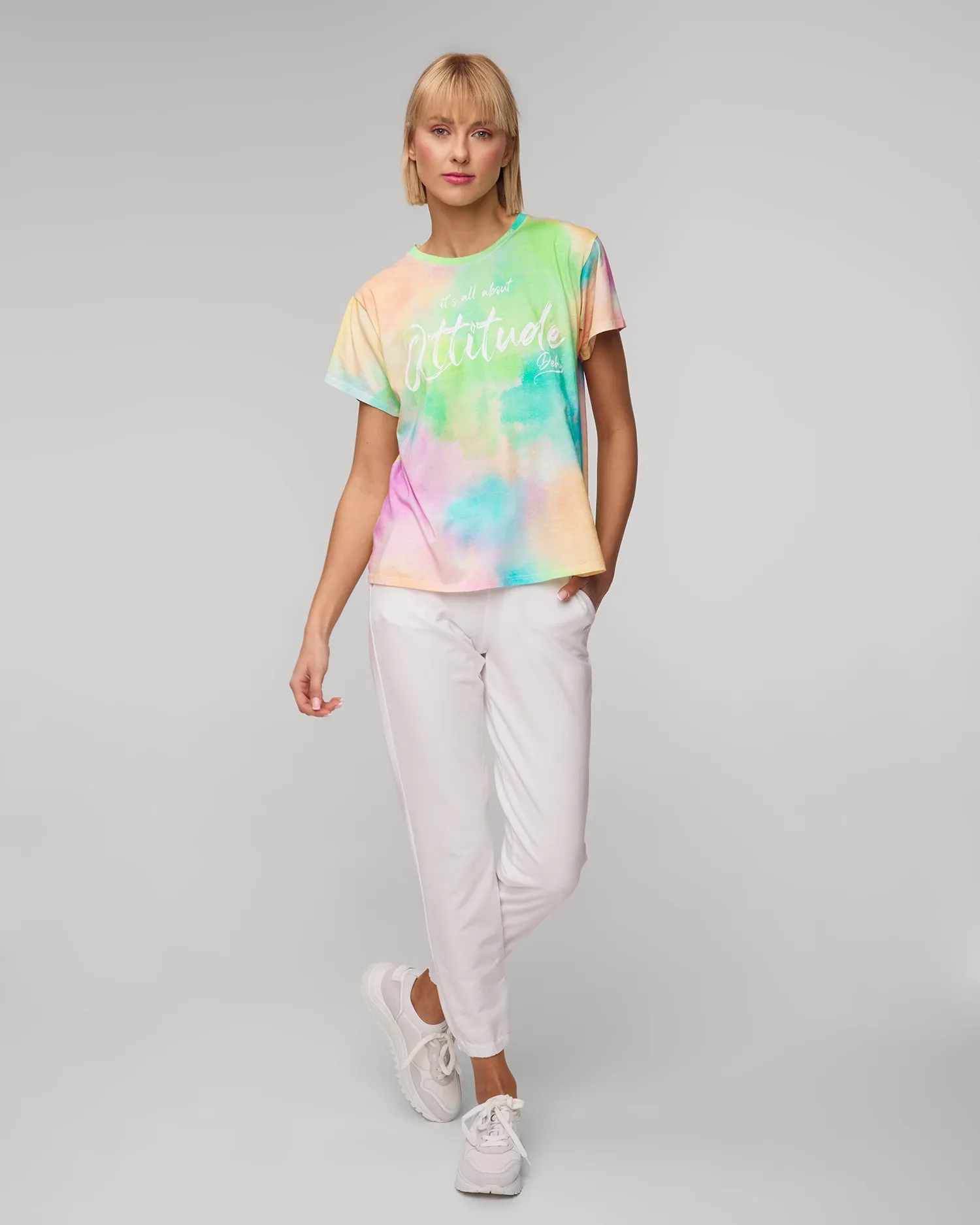 Women's white trousers Deha A00325-10001