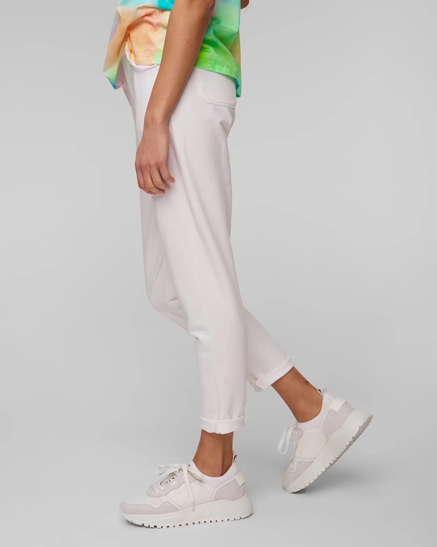 Women's white trousers Deha A00576-10001