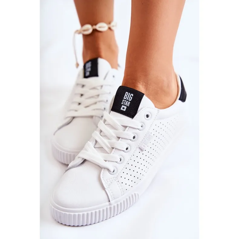 Women's Leather Sneakers Big Star HH274071 White and Black