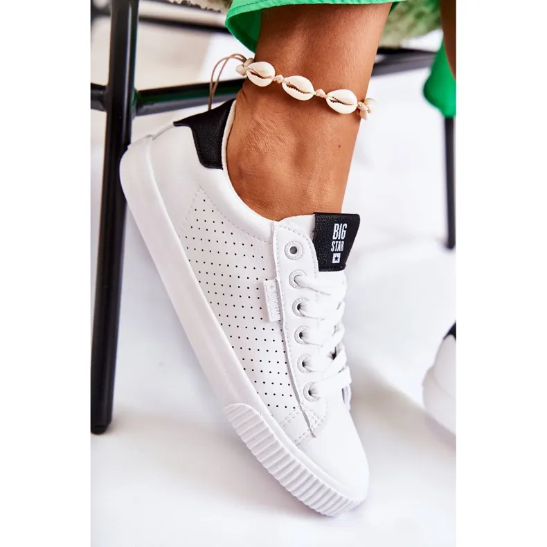 Women's Leather Sneakers Big Star HH274071 White and Black