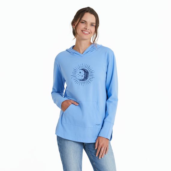 Women's Moon Stars Crusher-FLEX Hoodie Tunic