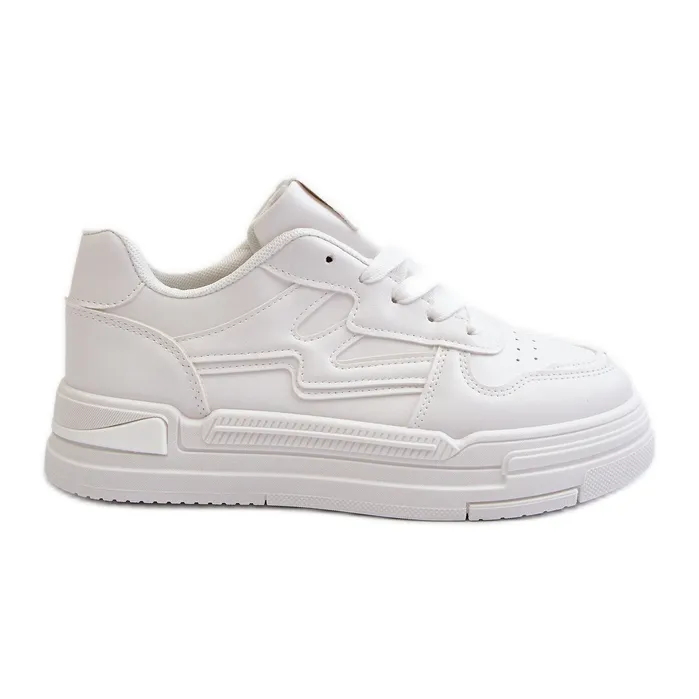 Women's Platform Sneakers Made of Eco Leather, White Lynnette