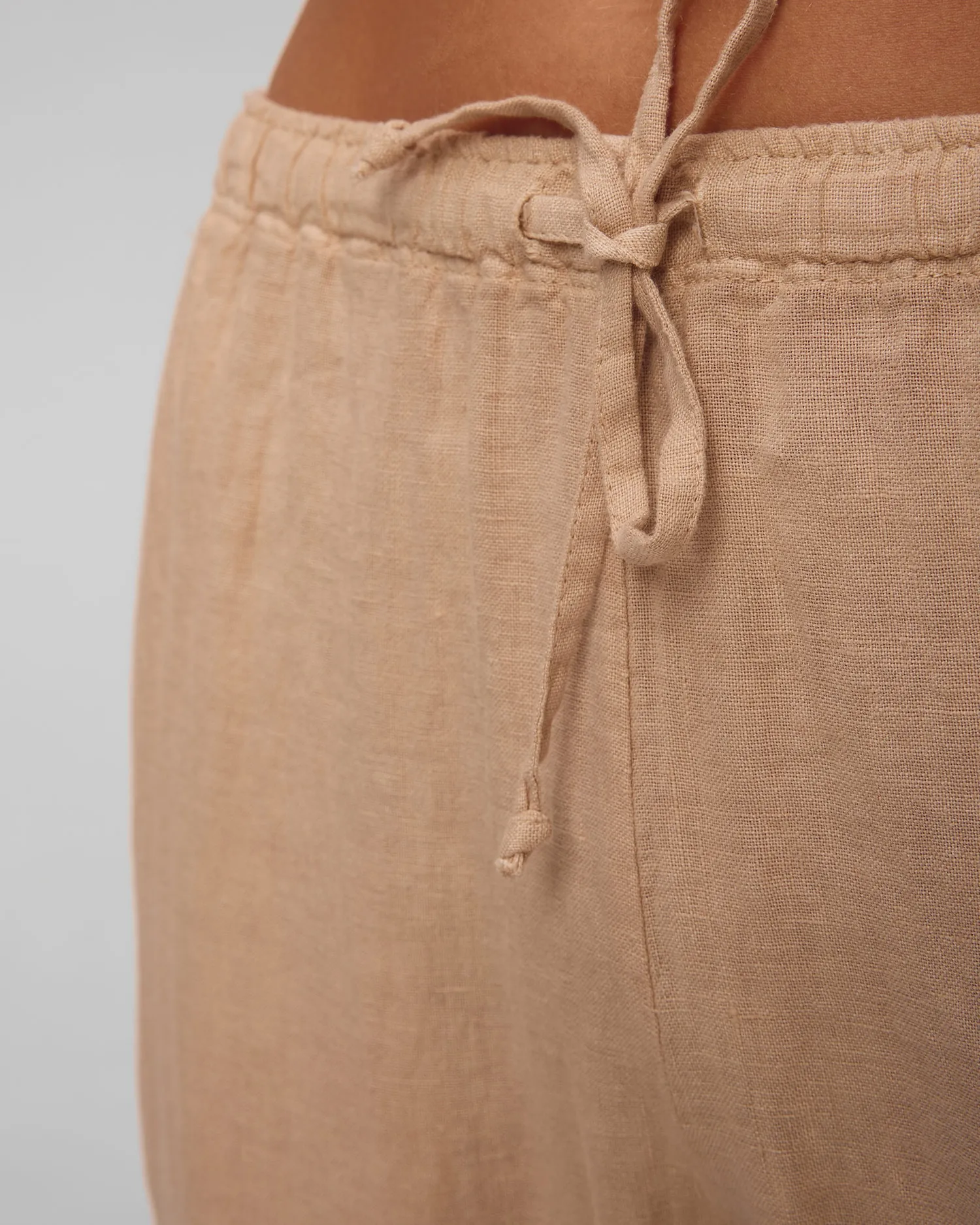 Women’s beige linen trousers Deha D02457-12111