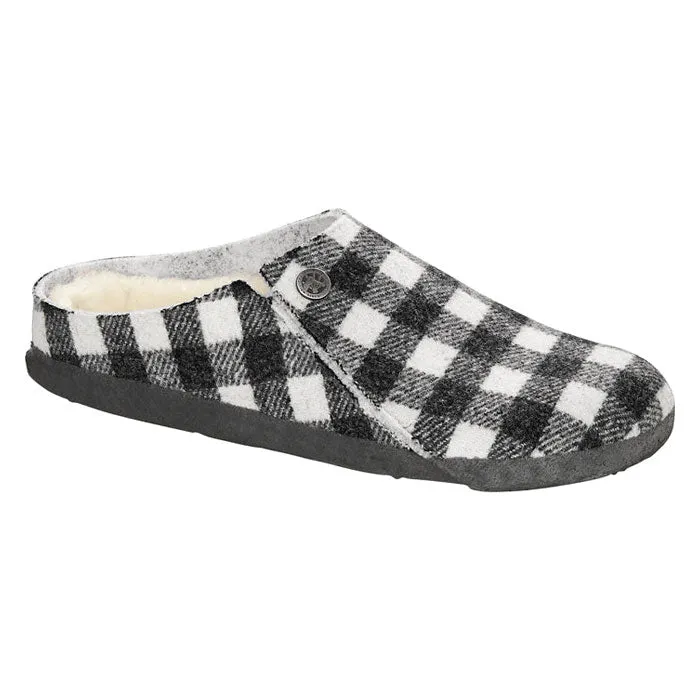 Womens Birkenstock Zermatt Slipper Narrow Plaid White/Natural